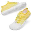 imageHIITAVE Water Shoes Non Slip Aqua Shoes Barefoot Quick Dry Lightweight with Beach River Swim Pool for Men Women Gradient ColorWhiteYellow