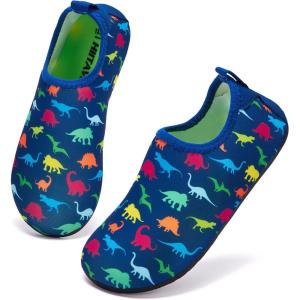 imageHIITAVE Kids Water Shoes NonSlip Beach Swim Barefoot Quick Dry Aqua Pool Socks for Boys ampamp Girls ToddlerColorDinosaur