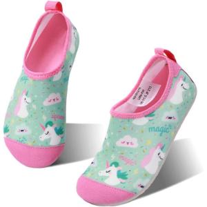 imageHIITAVE Kids Water Shoes NonSlip Beach Swim Barefoot Quick Dry Aqua Pool Socks for Boys ampamp Girls ToddlerPinkUnicorn