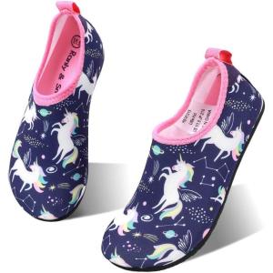 imageHIITAVE Kids Water Shoes NonSlip Beach Swim Barefoot Quick Dry Aqua Pool Socks for Boys ampamp Girls ToddlerPurpleUnicorn