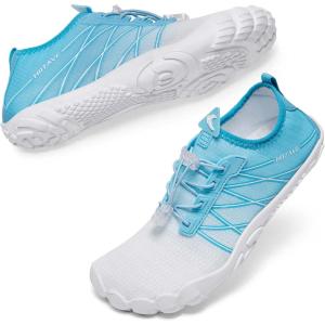 imageHIITAVE Water Shoes Non Slip Aqua Shoes Barefoot Quick Dry Lightweight with Beach River Swim Pool for Men Women Gradient ColorAquaBlue