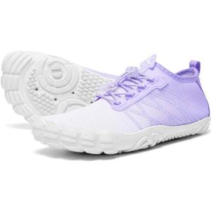 imageHIITAVE Water Shoes Non Slip Aqua Shoes Barefoot Quick Dry Lightweight with Beach River Swim Pool for Men Women Gradient ColorLavender