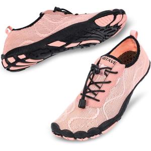 imagehiitave Womens Water Shoes Quick Dry Barefoot for Swim Diving Surf Aqua Sports Pool Beach Walking YogaLight Pink