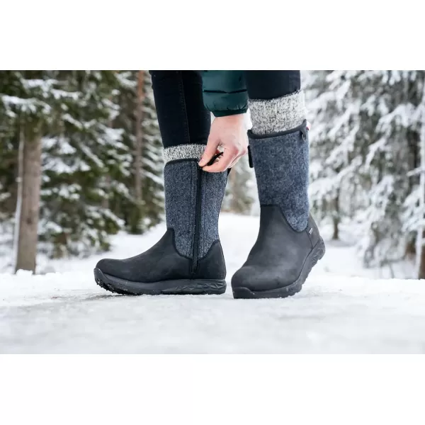 imageIcebug Womens Grove BUGrip BUGDri Woolpower Winter Walking Boot with Carbide Studded Traction SoleBlackGrey