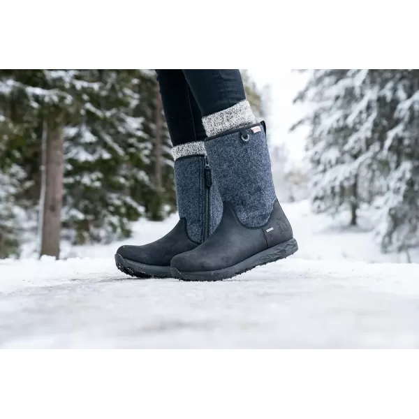 imageIcebug Womens Grove BUGrip BUGDri Woolpower Winter Walking Boot with Carbide Studded Traction SoleBlackGrey