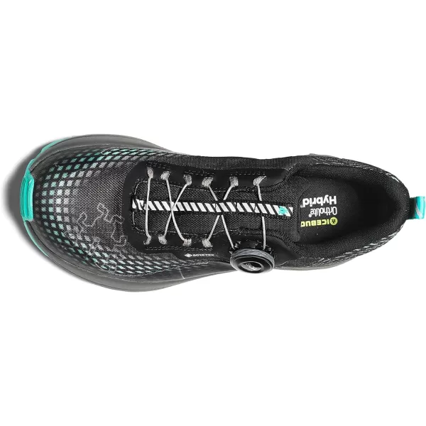 imageIcebug Womens NewRun BUGrip GTX Trail Running Shoe with Carbide Studded Traction SoleBlackJade Mist