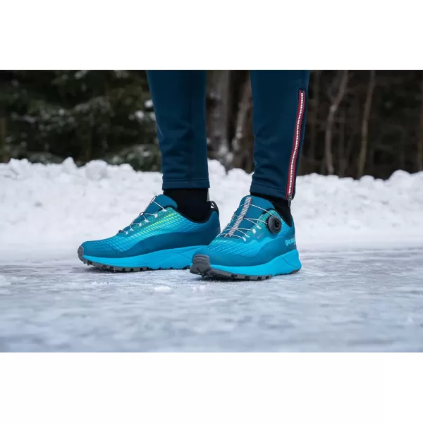 imageIcebug Womens NewRun BUGrip GTX Trail Running Shoe with Carbide Studded Traction SoleMist BlueAqua