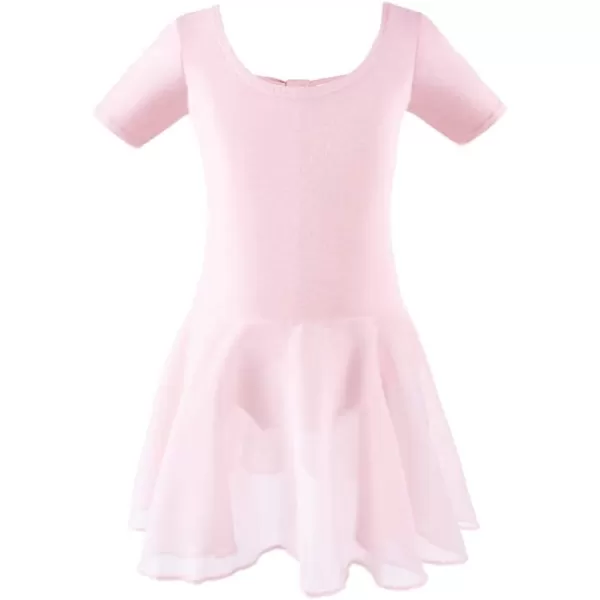 Stelle Ballet Leotards for Girls Dance Leotard with Skirt Toddler Activewear Dresses Criss-Cross Bow Back )