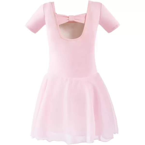 Stelle Ballet Leotards for Girls Dance Leotard with Skirt Toddler Activewear Dresses Criss-Cross Bow Back )
