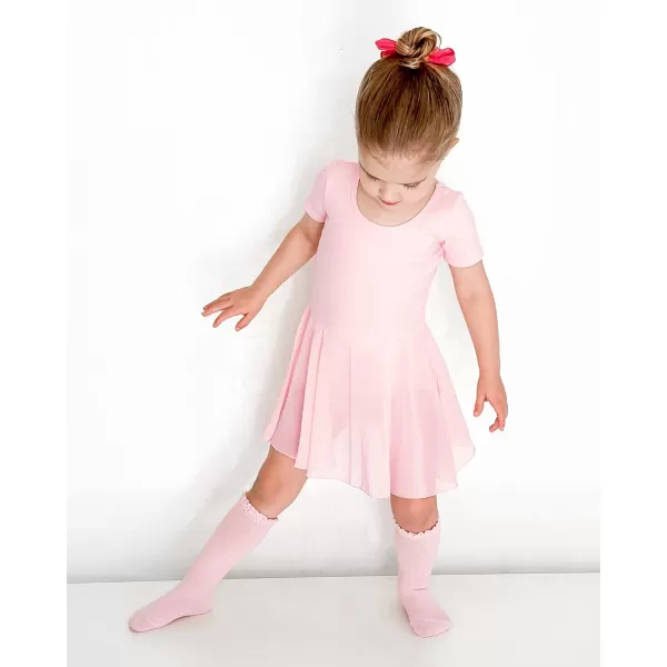 Stelle Ballet Leotards for Girls Dance Leotard with Skirt Toddler Activewear Dresses Criss-Cross Bow Back )