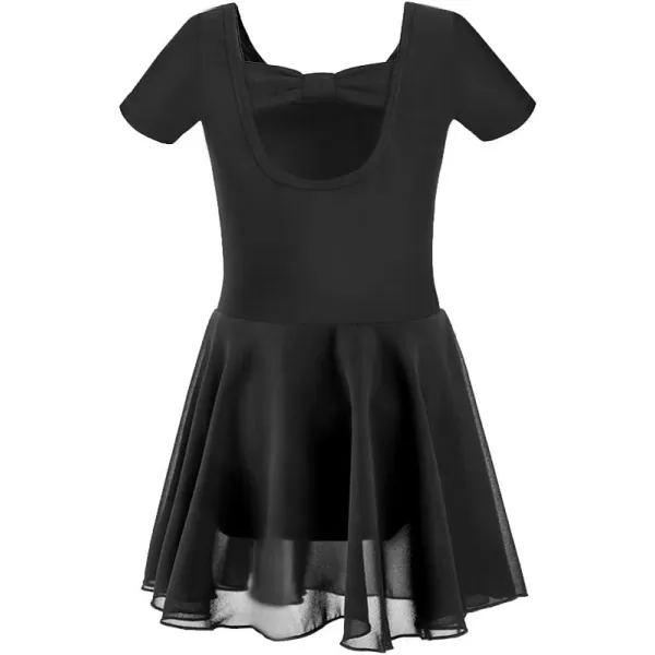 Stelle Ballet Leotards for Girls Dance Leotard with Skirt Toddler Activewear Dresses Criss-Cross Bow Back )