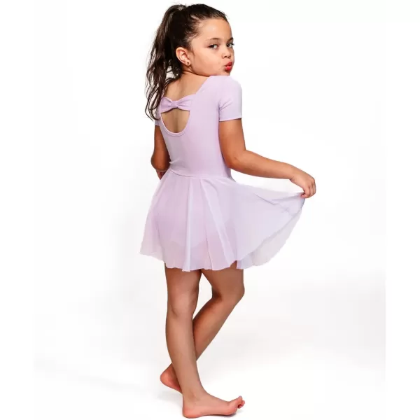 Stelle Ballet Leotards for Girls Dance Leotard with Skirt Toddler Activewear Dresses Criss-Cross Bow Back )