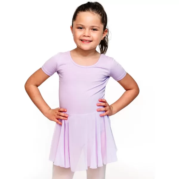 Stelle Ballet Leotards for Girls Dance Leotard with Skirt Toddler Activewear Dresses Criss-Cross Bow Back )
