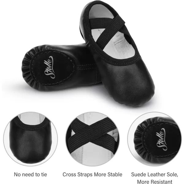 Stelle Ballet Shoes for Girls Toddler Dance Slippers PU Leather Boys Ballerina Shoes for Toddler/Little Kid/Big Kid/Women)