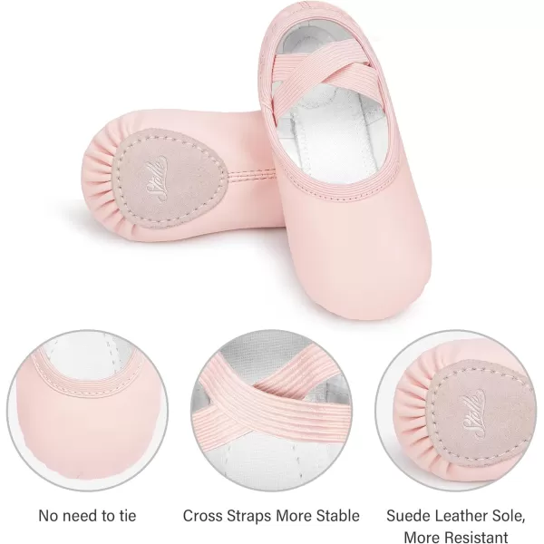 Stelle Ballet Shoes for Girls Toddler Dance Slippers PU Leather Boys Ballerina Shoes for Toddler/Little Kid/Big Kid/Women)