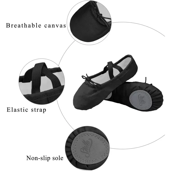 Stelle Ballet Shoes for Girls Women Canvas Ballet Slippers Dance Ballerina Shoes for Toddler/Little Kid/Big Kid/Women