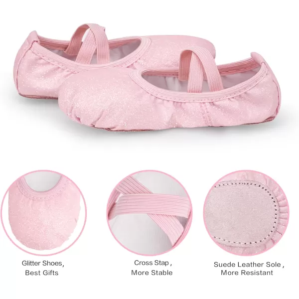 Stelle Ballet Shoes for Toddler Girls Satin/Glitter Ballet Slippers Dance Shoes