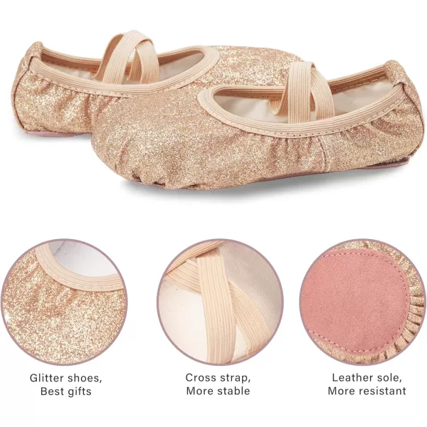 Stelle Ballet Shoes for Toddler Girls Satin/Glitter Ballet Slippers Dance Shoes