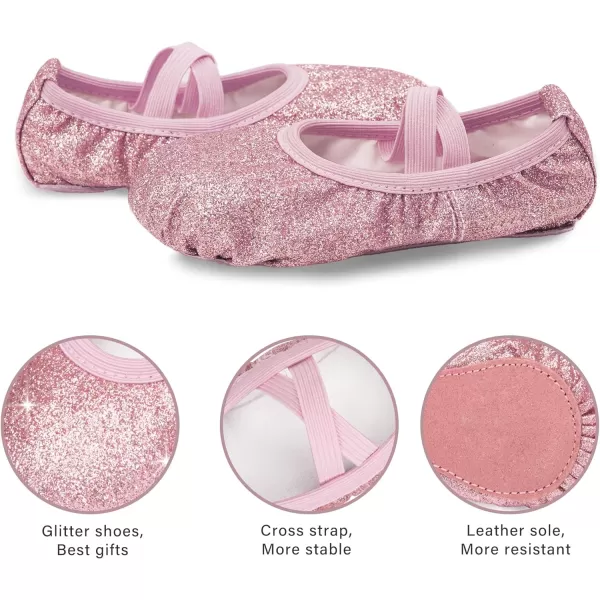 Stelle Ballet Shoes for Toddler Girls Satin/Glitter Ballet Slippers Dance Shoes