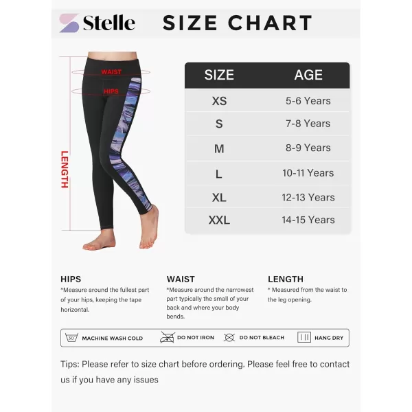 Stelle Girls Athletic Leggings Kids Dance Workout Running Yoga Pants with Hidden Pocket