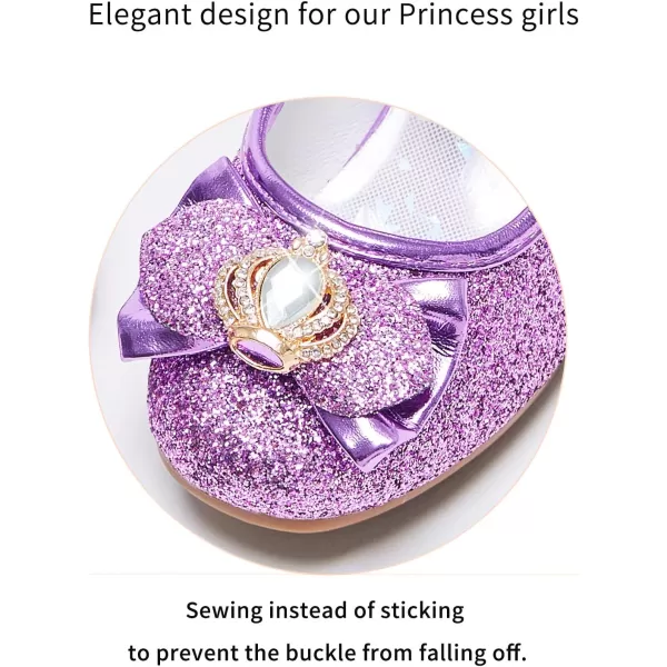 Stelle Girls Dress Shoes Toddler Princess Shoes Glitter Flower Little Girl Flats Mary Jane Low Heels for Party Wedding