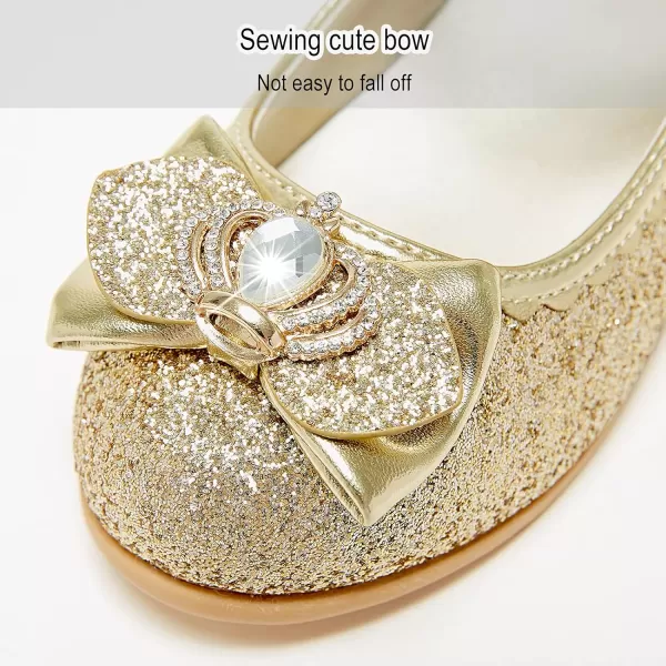 Stelle Girls Dress Shoes Toddler Princess Shoes Glitter Flower Little Girl Flats Mary Jane Low Heels for Party Wedding