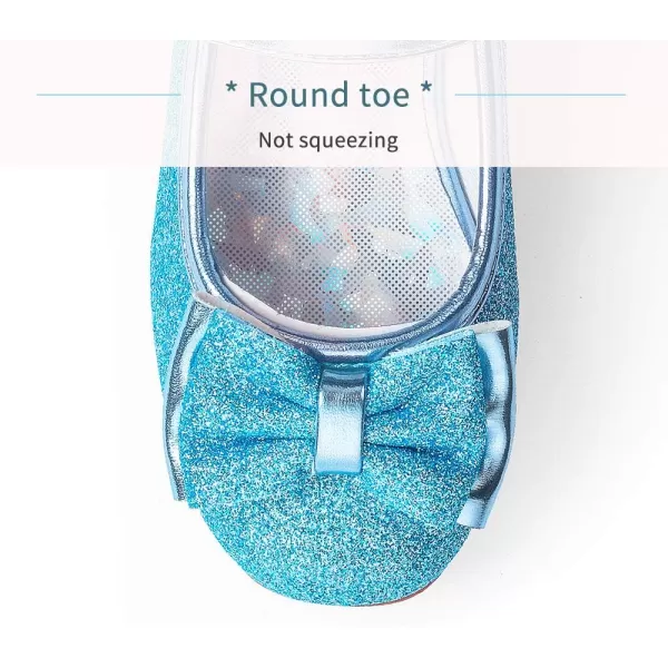Stelle Girls Dress Shoes Toddler Princess Shoes Glitter Flower Little Girl Flats Mary Jane Low Heels for Party Wedding