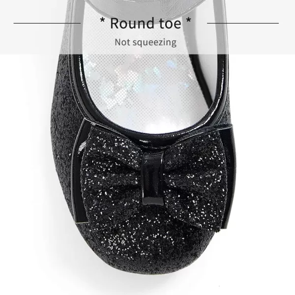 Stelle Girls Dress Shoes Toddler Princess Shoes Glitter Flower Little Girl Flats Mary Jane Low Heels for Party Wedding