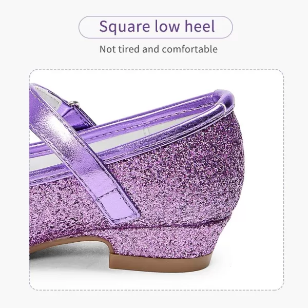 Stelle Girls Dress Shoes Toddler Princess Shoes Glitter Flower Little Girl Flats Mary Jane Low Heels for Party Wedding