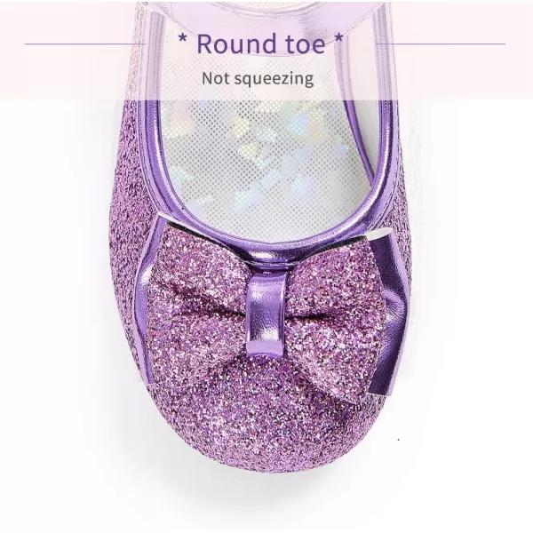 Stelle Girls Dress Shoes Toddler Princess Shoes Glitter Flower Little Girl Flats Mary Jane Low Heels for Party Wedding