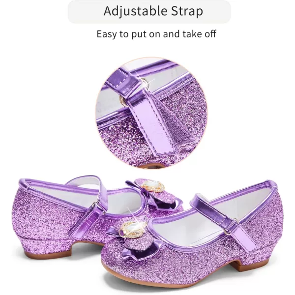 Stelle Girls Dress Shoes Toddler Princess Shoes Glitter Flower Little Girl Flats Mary Jane Low Heels for Party Wedding