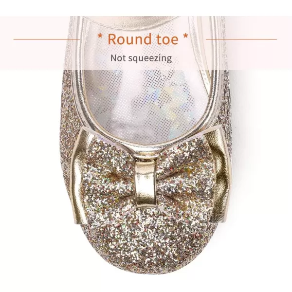 Stelle Girls Dress Shoes Toddler Princess Shoes Glitter Flower Little Girl Flats Mary Jane Low Heels for Party Wedding