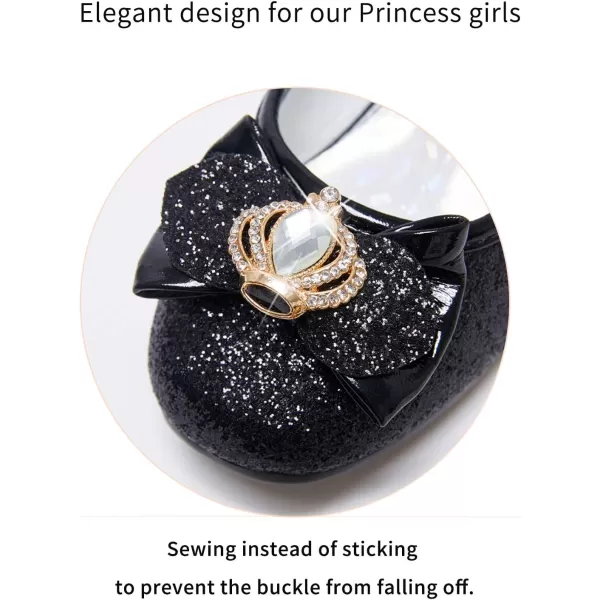 Stelle Girls Dress Shoes Toddler Princess Shoes Glitter Flower Little Girl Flats Mary Jane Low Heels for Party Wedding
