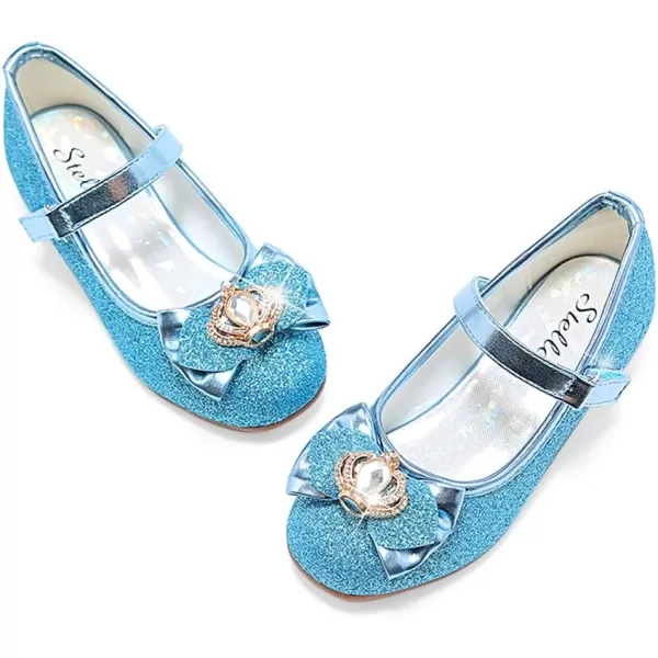 Stelle Girls Dress Shoes Toddler Princess Shoes Glitter Flower Little Girl Flats Mary Jane Low Heels for Party Wedding