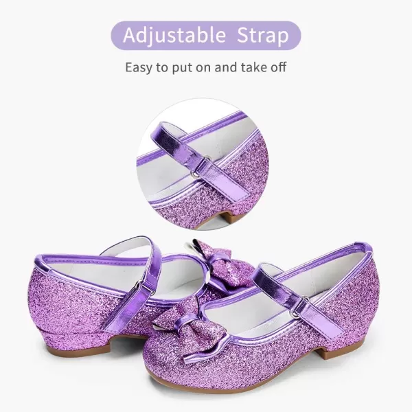 Stelle Girls Dress Shoes Toddler Princess Shoes Glitter Flower Little Girl Flats Mary Jane Low Heels for Party Wedding
