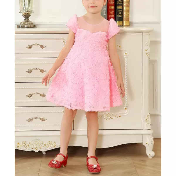 Stelle Girls Dress Shoes Toddler Princess Shoes Glitter Flower Little Girl Flats Mary Jane Low Heels for Party Wedding