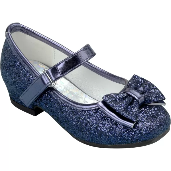Stelle Girls Dress Shoes Toddler Princess Shoes Glitter Flower Little Girl Flats Mary Jane Low Heels for Party Wedding