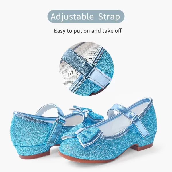 Stelle Girls Dress Shoes Toddler Princess Shoes Glitter Flower Little Girl Flats Mary Jane Low Heels for Party Wedding