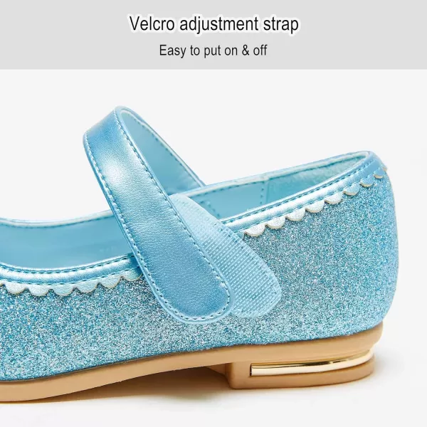 Stelle Girls Dress Shoes Toddler Princess Shoes Glitter Flower Little Girl Flats Mary Jane Low Heels for Party Wedding