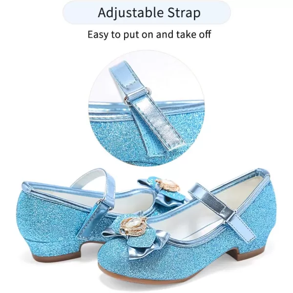 Stelle Girls Dress Shoes Toddler Princess Shoes Glitter Flower Little Girl Flats Mary Jane Low Heels for Party Wedding