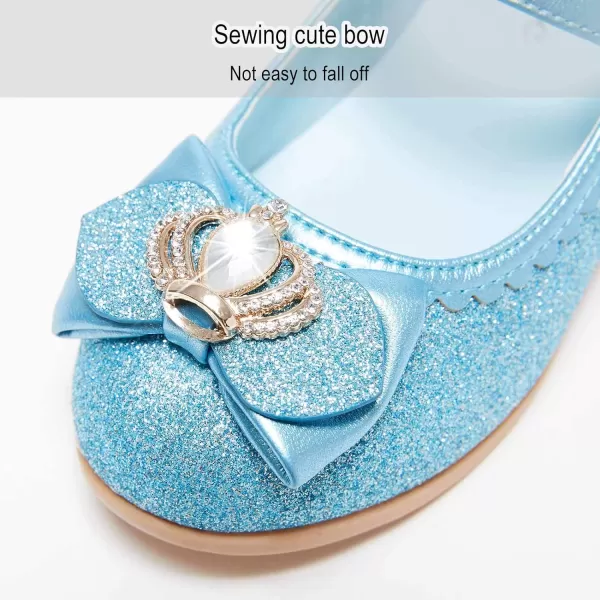 Stelle Girls Dress Shoes Toddler Princess Shoes Glitter Flower Little Girl Flats Mary Jane Low Heels for Party Wedding