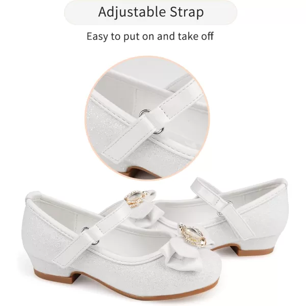 Stelle Girls Dress Shoes Toddler Princess Shoes Glitter Flower Little Girl Flats Mary Jane Low Heels for Party Wedding