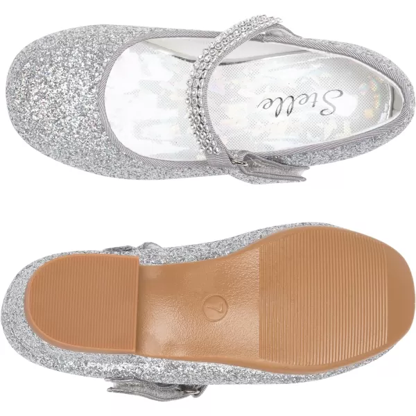 Stelle Girls Dress Shoes Toddler White Communion Easter Low Heels Flower Girl Mary Jane Flats for School Uniform Wedding