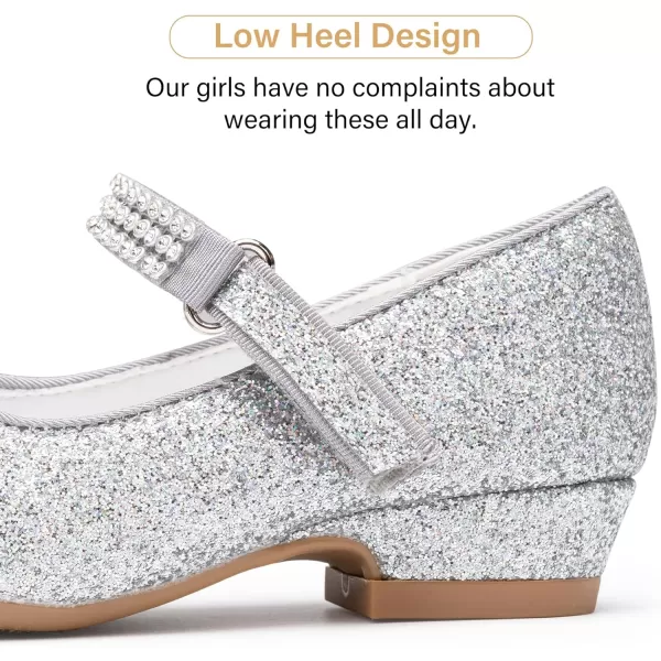 Stelle Girls Dress Shoes Toddler White Communion Easter Low Heels Flower Girl Mary Jane Flats for School Uniform Wedding