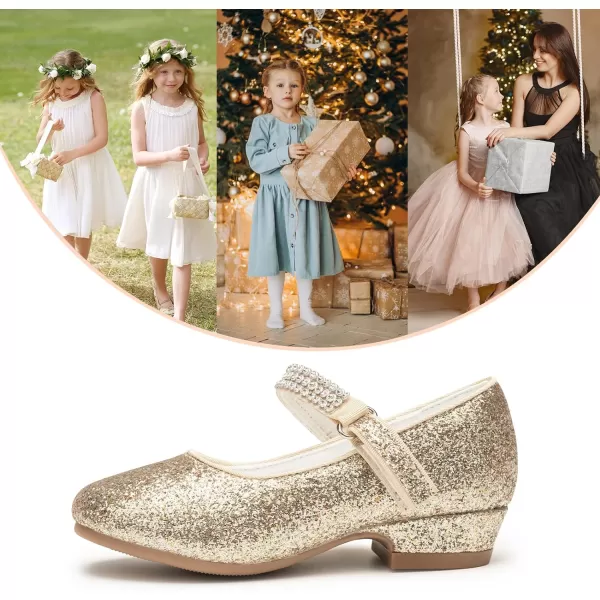 Stelle Girls Dress Shoes Toddler White Communion Easter Low Heels Flower Girl Mary Jane Flats for School Uniform Wedding