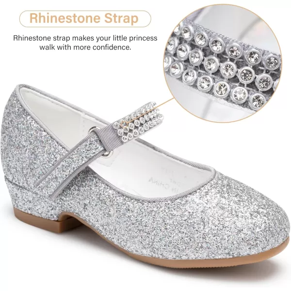 Stelle Girls Dress Shoes Toddler White Communion Easter Low Heels Flower Girl Mary Jane Flats for School Uniform Wedding