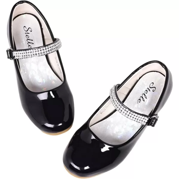 Stelle Girls Dress Shoes Toddler White Communion Easter Low Heels Flower Girl Mary Jane Flats for School Uniform Wedding