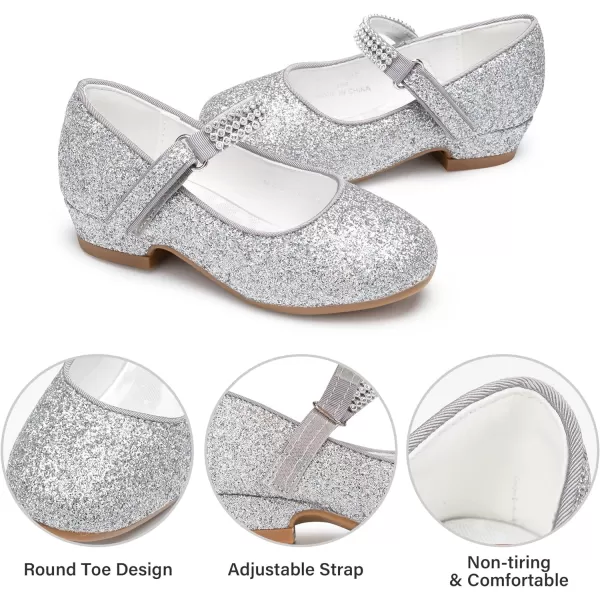 Stelle Girls Dress Shoes Toddler White Communion Easter Low Heels Flower Girl Mary Jane Flats for School Uniform Wedding