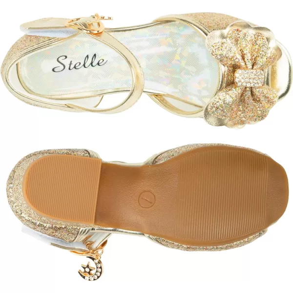 Stelle Girls High Heels White Communion Easter Dress Shoes Toddler Flower Glitter Princess Sandals for Party Wedding