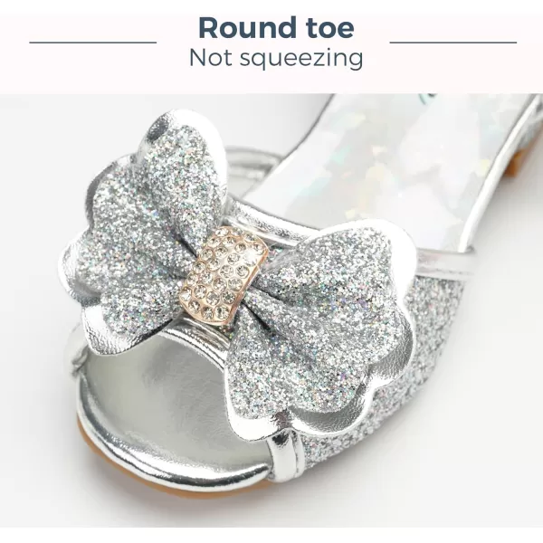 Stelle Girls High Heels White Communion Easter Dress Shoes Toddler Flower Glitter Princess Sandals for Party Wedding